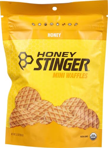 Honey Stinger Organic Mini Honey Waffles | Energy Stroopwafel for Exercise; Endurance and Performance | Sports Nutrition for Home & Gym; Pre and Post Workout-| 1 Bag; 5.3 Ounce,(Pack of 2)