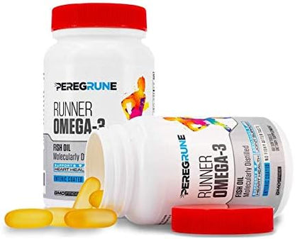 Runner Omega 3 Fish Oil | Helps Support Heart & Joint Health for Running with Omega- EPA & DHA | 1400 mg, 1 Month Capsules for Men and Women | Triple Strength Nutritional Sport Supplement