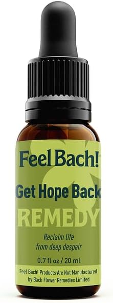 Feel Bach! Get Hope Back Remedy - Natural Homeopathic Flower Essences for Reclaim Life From Deep Despair - Renew & Overcome the Darkness Vegan, Gluten & Sugar-Free, Non-Habit Forming, 20ml (0.7 fl oz)