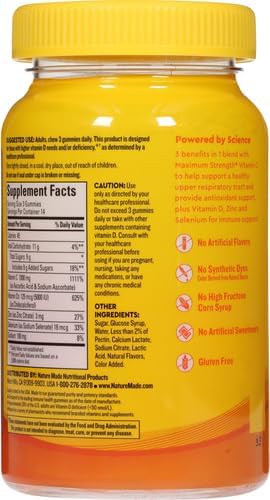 Nature Made Wellblends ImmuneMAX Gummies,Vitamin C,Zinc,and Vitamin D3,Immune Support Supplement,42 Tangerine Flavor Gummies,(Pack of 2)