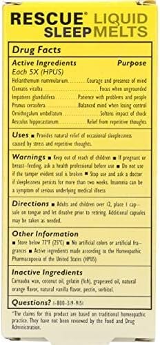Bach RESCUE SLEEP Liquid Melts, Natural Orange Vanilla Flavor, Sleep & Stress Relief Aid, Homeopathic Flower Essence, Free of Melatonin, Gluten & Sugar, Non-alcohol, Non-Narcotic, 6 Packs, 28 Ct Each