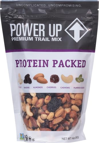 Power Up Premium Trail Mix - Protein Packed 14oz,No Added Sugar,Made Without Peanuts,Gluten Free,Vegan,Non-GMO,(Pack of 2)