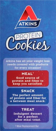 Atkins Peanut Butter High Protein Cookie, Keto Snacks, 3g Net Carb, 1g Sugar, Low Sugar Snacks, Low Carb Treats, 4 Count