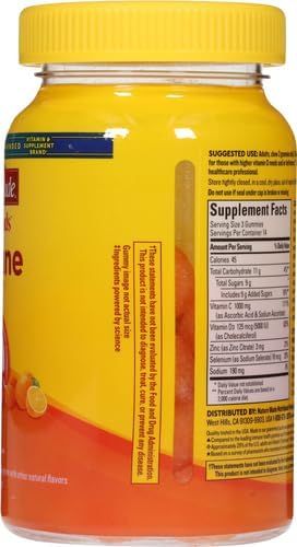 Nature Made Wellblends ImmuneMAX Gummies,Vitamin C,Zinc,and Vitamin D3,Immune Support Supplement,42 Tangerine Flavor Gummies,(Pack of 2)