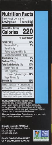 KIND Breakfast Protein Bars,Almond Butter,Healthy Snacks,Gluten Free,8g Protein,6 Count (Pack of 2)