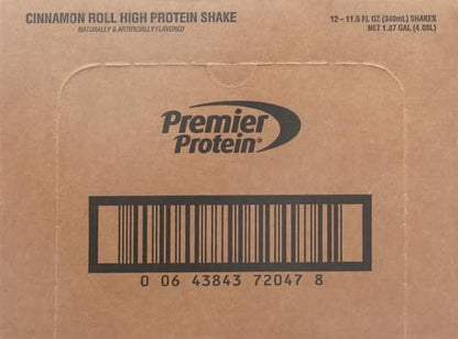 Premier Protein Shake,Cinnamon Roll,30g Protein,No Added Sugar,24 Vitamins & Minerals to Support Immune Health,11.5 fl oz (Packaging May Vary),(Pack of 24)