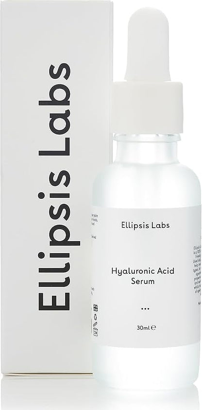Hyaluronic Acid Serum by Ellipsis Labs – Vegan-Friendly Facial Serum for Intense Hydration and Moisture, Improves Elasticity, Softens Skin, Non-Greasy Formula for All Skin Types, 1 Fl Oz