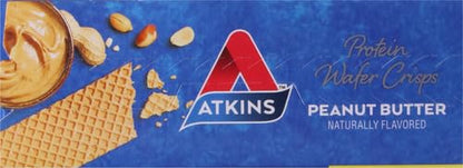 Atkins Peanut Butter Protein Wafer Crisps, Protein Dessert, 4g Net Carb, 1g Sugar, Keto Friendly, 5 Count (Pack of 4)