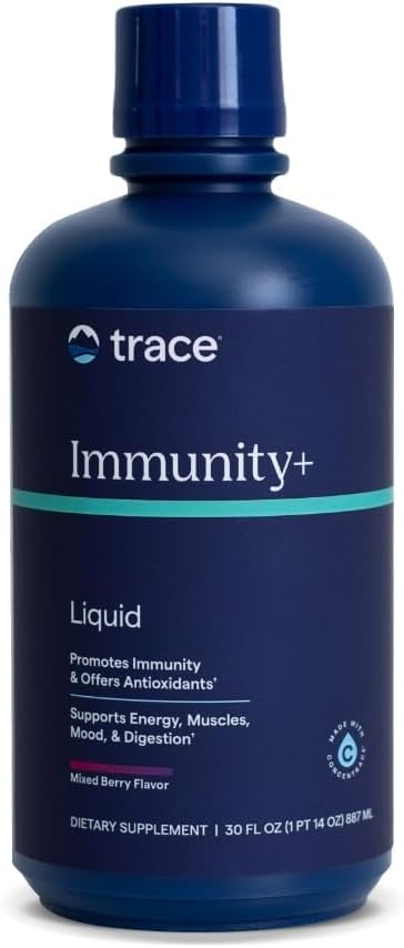 Trace Minerals Immunity+ - Liquid Supplement for Healthy Body & Immune Support - Elderberry Multivitamin - Formulated with Ionic Trace Minerals - Sugar-Free - Mixed Berry - 30 fl oz (30 Servings)