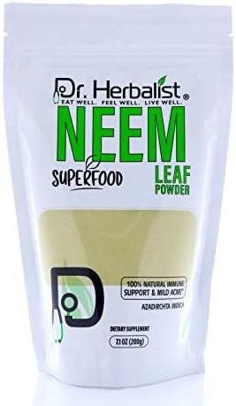 Dr. Herbalist Neem Leaf Powder 200g - Azadirachta Indica for Skin, Hair & Overall Wellness - 100% Natural, Vegan-Friendly & Cruelty-Free