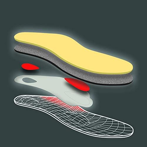 Pedag Viva | Leather Arch Support Inserts | Handmade in Germany | Plantar Fasciitis Relief | Heel Cushion | Activated Charcoal Odor Control | Metatarsal Support Pad | Tan | Men US 12/ EU 45