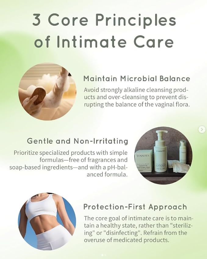 Tossoya™ Gentle Intimate Mousse - pH Balanced Daily Cleanser for Sensitive Skin - Refreshing & Hydrating Feminine Wash - Plant-Based Formula - 200ml (6.76 fl oz)