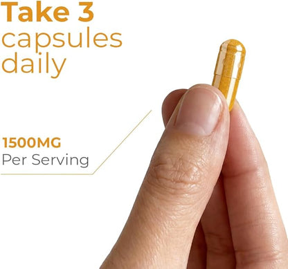 Turmeric Curcumin Supplement with Black Pepper Extract 1500mg – Absorption, Supports Joint Health – Non-GMO, 120 Vegan Capsules
