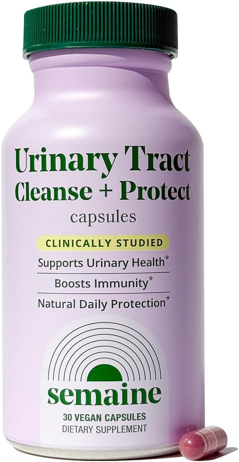 Semaine Urinary Tract Cleanse & Protect 30ct. – Bladder Health Supplement for Women, Support Urinary Tract Health. Combines Cranberry Proanthocyanidins with Hibiscus - Travel Sized Jar