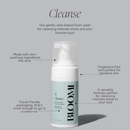 Bloomi Cleanse Intimate Skin Foaming Wash for Women - Hydrating Aloe Vera Cleansing for Intimate Areas Gentle Soothing Feminine Hygiene Shower Moisturizing Natural Foaming Soap Wash 3.4oz (1)
