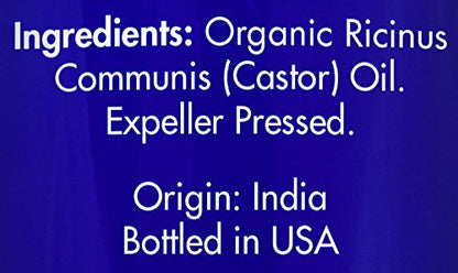 Organic, Castor Oil, Therapeutic Grade, for Constipation – 100% Pure, Castor Oil, Cold Pressed, Unrefined, in Glass Bottle, for Face, Hair Growth, Eyelashes, by Zongle Therapeutics, 4 OZ