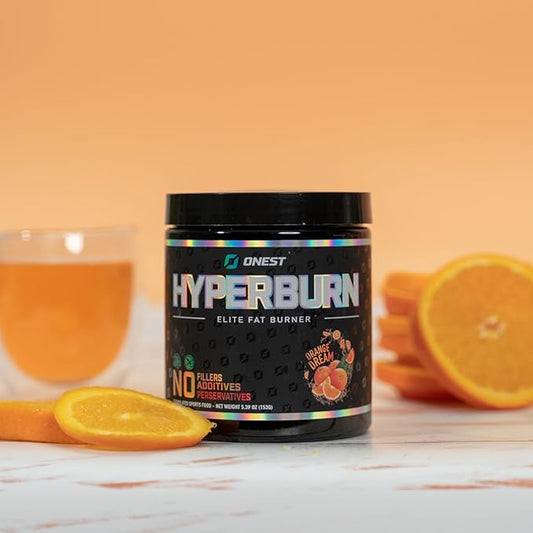 ONEST Hyperburn Fat Burner Powder – 153g (30 Servings), Enhanced Energy Boost & Performance Support Supplement Metabolism Booster & Sports Nutrition Powder for Men and Women