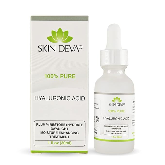 Skin Deva 100% Pure Hyaluronic Acid Serum for Face – Hydrating Facial Serum to Help Plump and Smooth the Appearance of Fine Lines – Lightweight Moisture Boost for All Skin Types – 1 Fl oz
