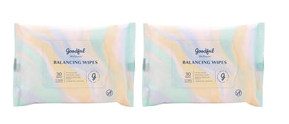 Goodful Wellness pH Balancing Wipes, 30 Count (Pack of 2) Hypoallergenic Feminine Wipes, Gentle pH Balanced Wipes Women, Unscented Intimate Wipes