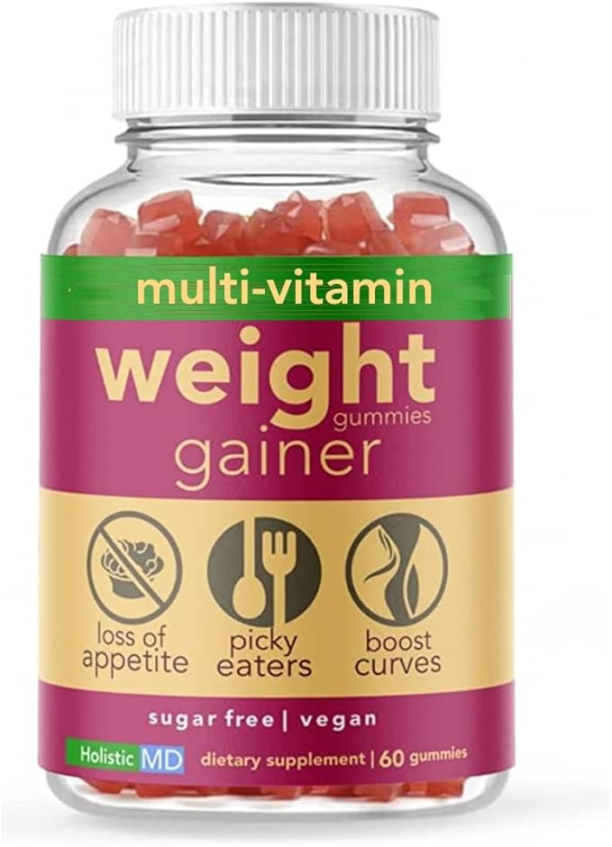 Gainer Gummies for Women Men Elderly and Kids | Clinically Studied Ingredients | 10 in 1 with L-Lysine Gentian Root Vitamin B | Non-GMO Sugar Free Vegan | 60 Count