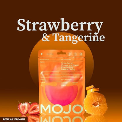 Mojo Focus Gummies with Lion’s Mane, Panax Ginseng, Ginger Root & Cordyceps, Brain Supplement for Memory and Focus, Nootropic Mushroom Gummies for Adults, Vegan Strawberry Tangerine, 1 Pack
