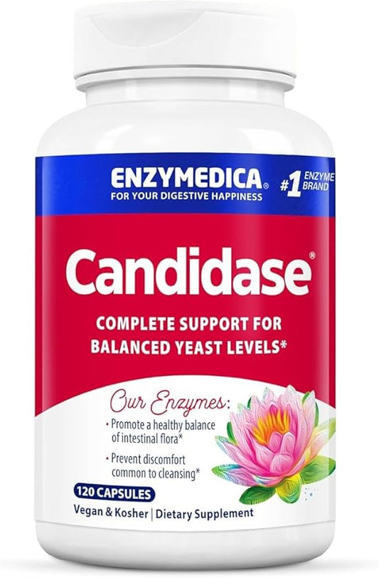 Enzymedica, Candidase, Enzymes for Gentle Cleansing Support, Gut Health, 120 Count