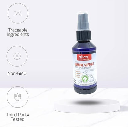 Silver Biotics Patented Multivalent SilverSol Technology | Ag₄O₄ 10 PPM Immune Support | Bio-Hacking Immune Building Natural Support | 4 oz. Sprayer