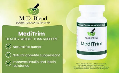 MediTrim Energy Supplements, Metabolism Booster, Supports Vitality, Satiety & Physique Goals, Smooth System Balance Green Coffee Bean, Apple Cider Vinegar, Hibiscus 270 Capsules (Pack of 3)