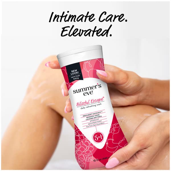 Summer's Eve Blissful Escape Daily Refreshing Feminine Wash, Removes Odor, pH balanced, 15 fl oz. (Pack of 6)