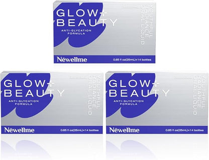 NEWELLME Liquid Collagen Shots with Hyaluronic Acid, 18,000mg Multi Collagen Peptides, Sugar Free Ready-to-Drink Collagen Supplement for Hair Skin Nails, 42 Bottles