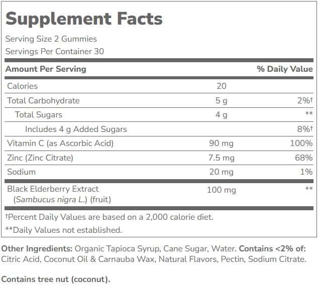 21st Century VitaJoy Sambucus Elderberry Gummies, Berry, 60 Count