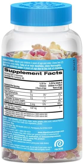 Digestive Advantage Daily Probiotic Gummies for Digestive Health, Gut Health & Immune Support, Probiotics for Men and Women (80ct) - Delicious Natural Fruit Flavor* (Pack of 3)