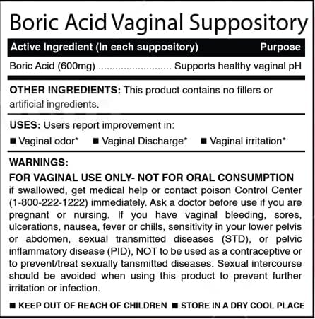 N'More Boric Acid Vaginal Suppositories - 100% Pure Made in USA - Boricfem Support Vaginal Health (One) (30 Serving, Boricfem with Applicator)