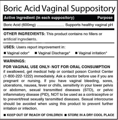 N'More Boric Acid Vaginal Suppositories - 100% Pure Made in USA - Boricfem Support Vaginal Health (One) (30 Serving, Boricfem with Applicator)