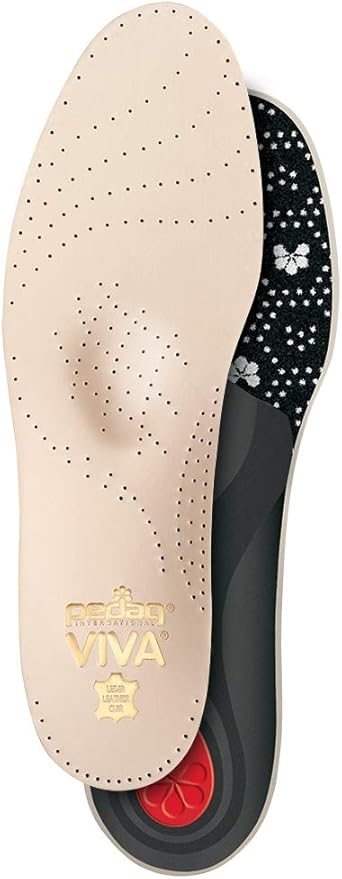 Pedag Viva | Leather Arch Support Inserts | Handmade in Germany | Plantar Fasciitis Relief | Heel Cushion | Activated Charcoal Odor Control | Metatarsal Support Pad | Tan | Men US 10/ EU 43