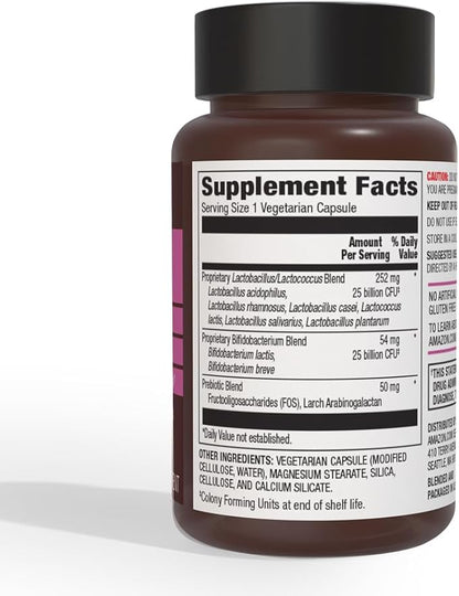 Amazon Elements Women's Probiotic, 50 Billion CFU, 7 Strains Blend, Supports Urinary & Vaginal Health, 30 Capsules