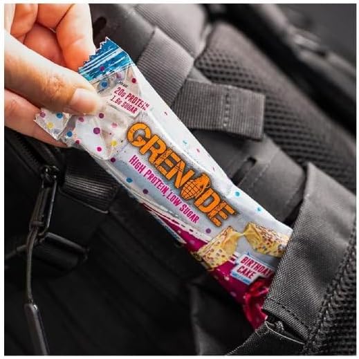 Grenade Carb Killa High Protein and Low Sugar Candy Bar, 12 x 60 g - Birthday Cake