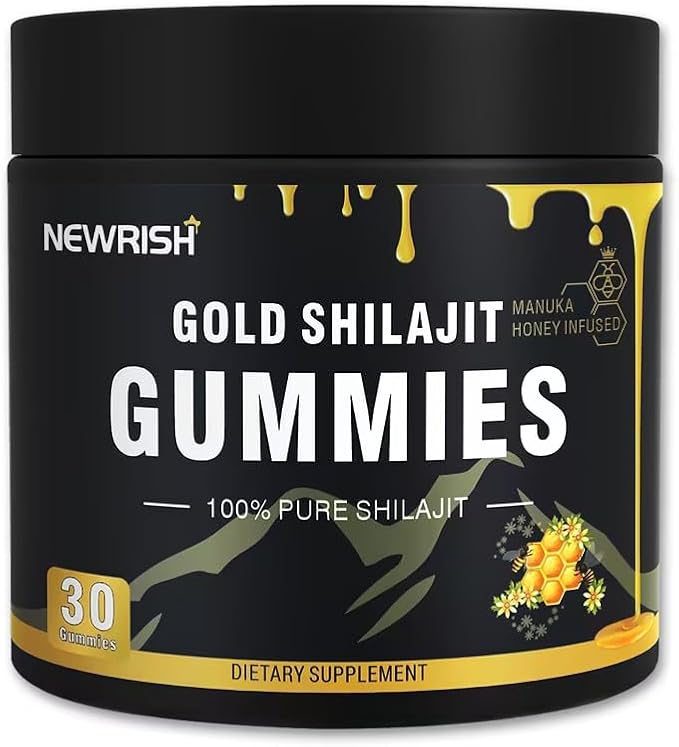 Shilajit Gummies l Manuka Honey | Himalayan shilajit |No Added Sugar I Ashwagandha, Gokshura| Fulvic Acid & 85+ Trace Minerals I for Men, Women I Non-GMO I 100% Natural & Organic I 30 Gummy