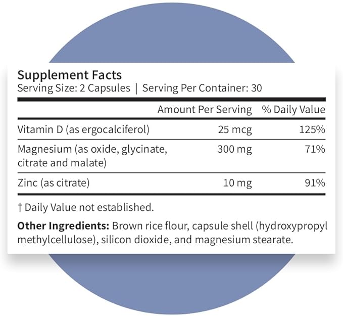 Pattern Wellness Magnesium Complex – Supports Muscle, Bone & Relaxation Health – with Zinc & Vitamin D – Daily Support Formula – 180 Vegan Capsules