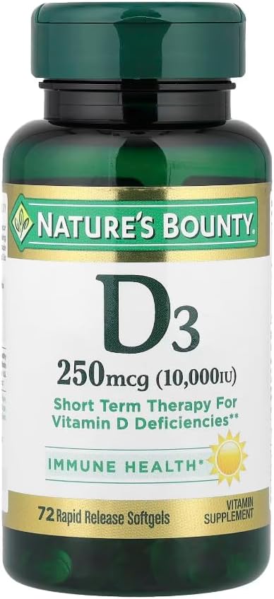 Nature's Bounty, Ultra Strength D3-10,000 IU, 72 Softgels (2pack)
