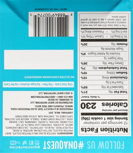 Quest Nutrition Snickerdoodle Protein Cookie,15g Protein,1g Sugar,4g Net Carbs,Keto Friendly,High-Protein,Low Carb;,12 Count (Pack of 2)