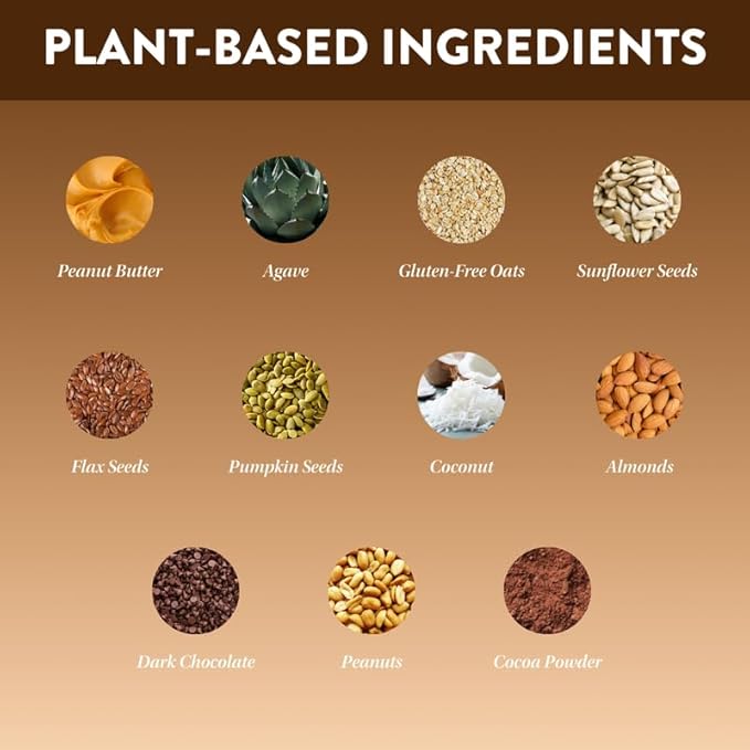 Protein Puck Vegan Plant based Protein Bar – Natural Healthy Snack Bars, 12 Count, 1.34oz Mini, Gluten Free, Dairy Free, No GMO, Kosher – Cocoa Peanut Fusion - Chocolate, Peanut Butter, Sport Nutrition