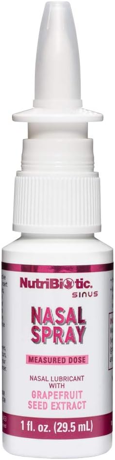 NutriBiotic Nasal Spray 1 Fl Oz | Nasal Lubricant with Grapefruit Seed Extract & Sodium Chloride | Help Flush Irritants from Nasal Passages | Convenient Measured Dose Pump | Drug-Free & Non-Medicated