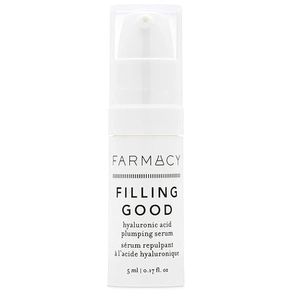 Farmacy Hyaluronic Acid Serum for Face - Filling Good Face Serum with Vegan Collagen Peptides - Helps Smooth Fine Lines + Wrinkles - Hydrating, Plumping + Anti Aging Skin Care (5ml)