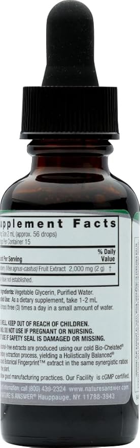 Nature's Answer Vitex Berry Alcohol Free 1 Ounce (2 Pack) | Support Female Hormonal Balance | Mensural Support | Menopause Support
