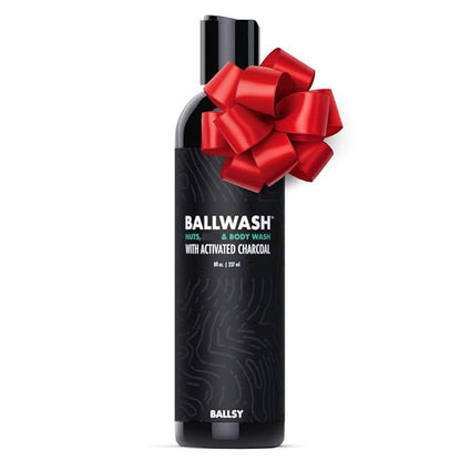 Ballsy Ballwash Charcoal Body Wash for Men - Moisturizing Men’s Bodywash with Coconut Oil – Soap for Men & Great for your Most Intimate Areas, 8oz