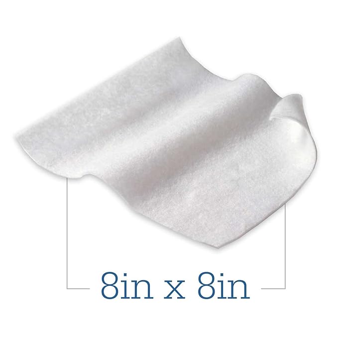 Essential Bath Cleansing Washcloths - 1 Package, 8 Cloths - Rinse Free, Fragrance-Free Ultra-Soft and Thick Bath Wipes
