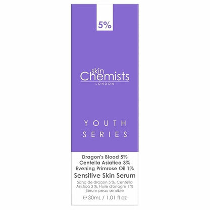 Skin Chemists Sensitive Skin - Dragon's Blood 5%, Centella Asistica 3%, Evening Primrose Oil 1%, Purple