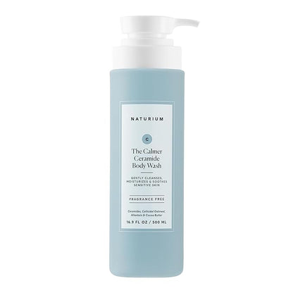 Naturium The Calmer Ceramide Body Wash, Frangrance-Free, Cleansing & Moisturizing for Dry, Sensitive Skin, Dermatologist-Tested, Paraben & Cruelty-Free, 16.9 oz