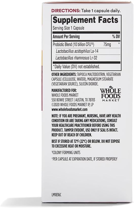365 by Whole Foods Market, Women's Once Daily Probiotic (Vegetarian and Free of Soy, Dairy, and Wheat), 10 Billion CFU, 30 Count